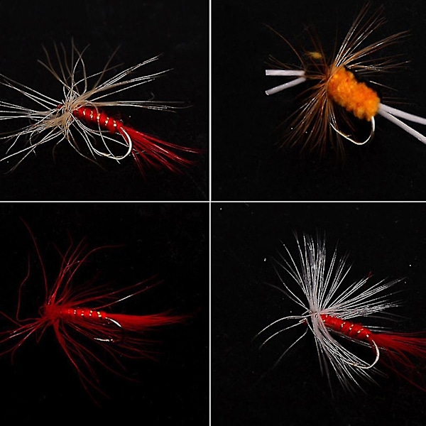 40/72/100/120 stk. Tørre Fluer til Fiskefiskeri Assorteret Sæt med Vandafvisende Flueskatte