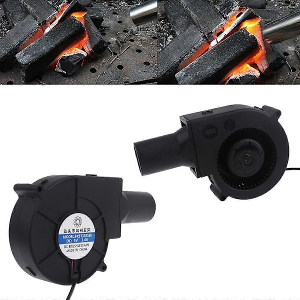 Bärbar BBQ-fläkt Luftblåsare Justerbar Hastighet 5V USB-driven Grillfläkt