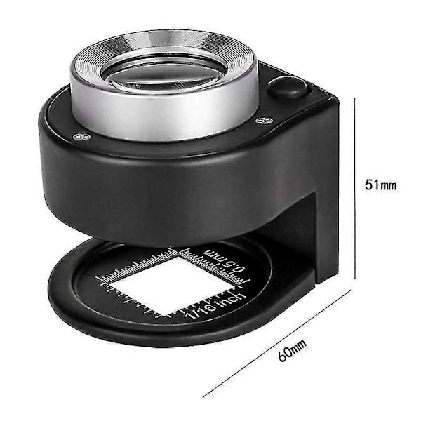 30X Forstørringsglass for skrivebord med 3 LED-lys, mini håndholdt forstørrelsesglass med dobbelt optisk glass