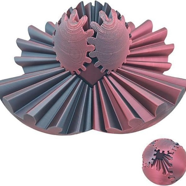 3D-printet Gear Ball Spindekugle Fingertip Legetøj Gear Ball Populært Fingertip Legetøj Stressbold 8 cm