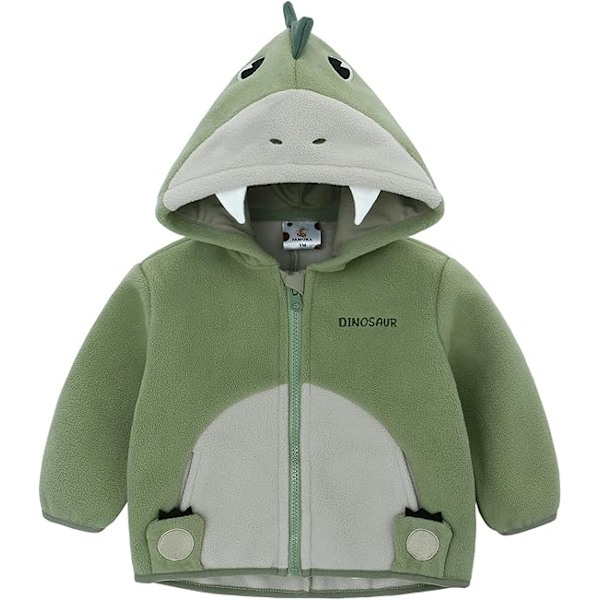 Nyfödd baby pojke flicka tecknad ullfodrad jacka kappa varm kappa dragkedja kappa vår och höst tjocka kläder
