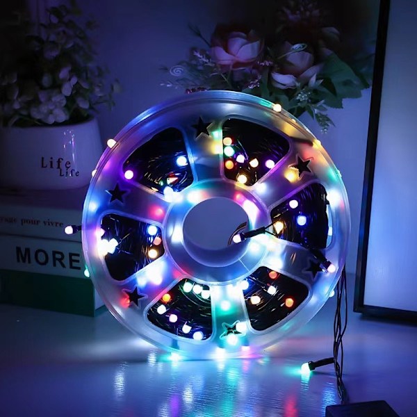 Ny LED julelysstreng f8 rund hode tåke 220v utendørs streng arrangement Spolelys