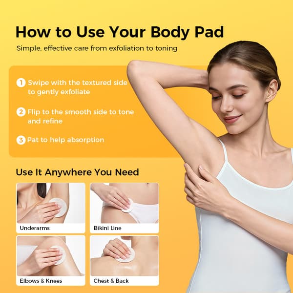 TXA Body Clarifying Pad (Tranexamsyre Kropsoplysende Rensende Pad) 1pcs