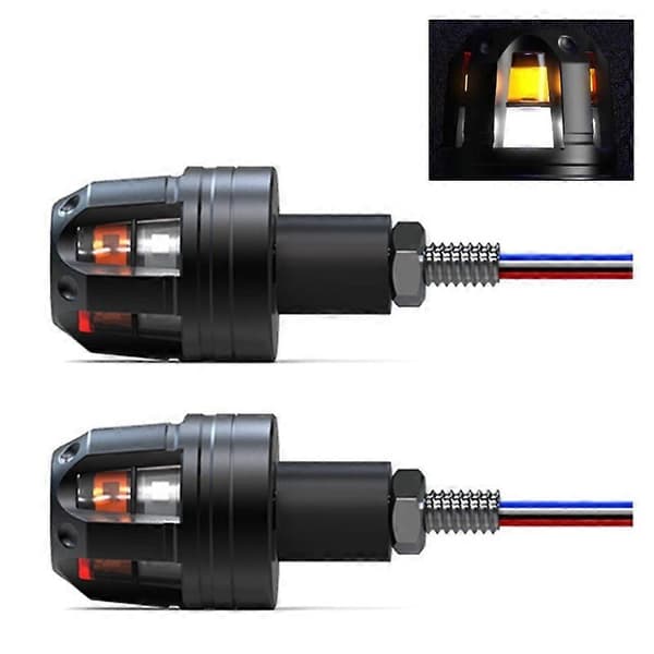 2 stk. Motorcykel LED Blinklys Indikator Blinklys Styrstang Endemontasje