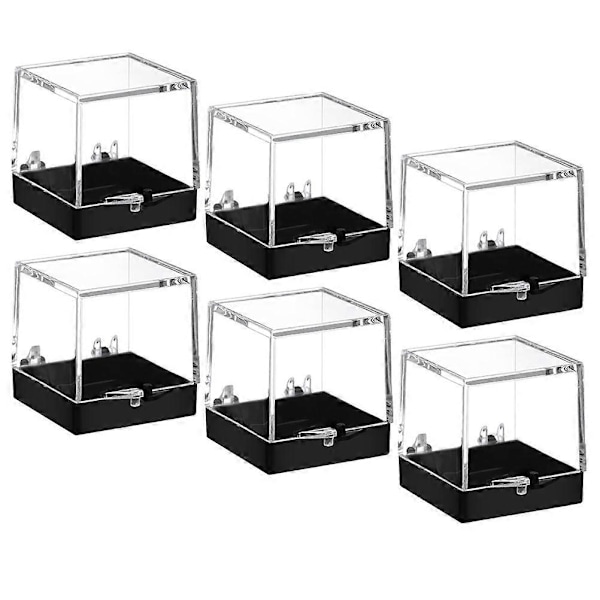 6 st Transparenta Ask Mineralprov Displayfodral Små Mineralprov Displayask Klar Ask