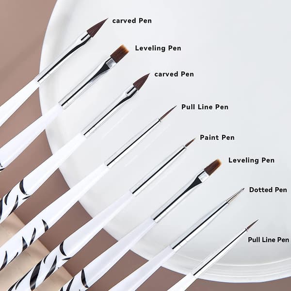 Zebra Neglekunst Pensler Sett Med 8 Make Up