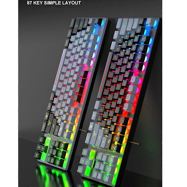 USB-johdotettu ohjelmoitava sateenkaaren RGB-taustavalaistu langallinen PC-peliklaviatura
