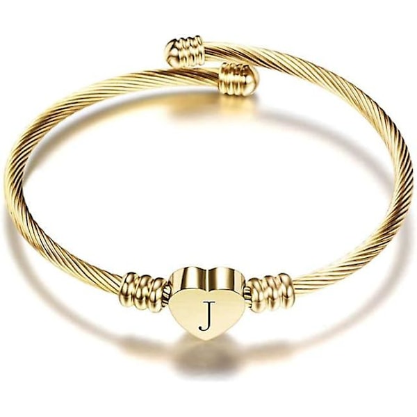A-z Guld Armband Manschett Kvinnor Flickor Hjärta Wrap Alphabet Armband Present Till Kvinnor Flickor Syster Mamma Dotter Mormor Vänner Familj Jul Födelsedag
