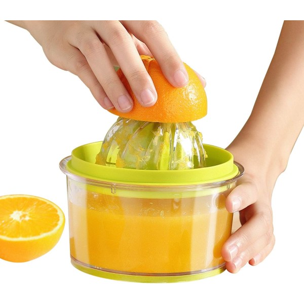 4 In 1 Lemon Orange Juicer Manual Hand Squeezer with Built-in Measuring Cup and Grate
