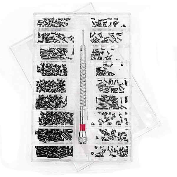 500 Pcs Micro Tiny Screw Rep Kit, With Screwdriver, 18 Sizes