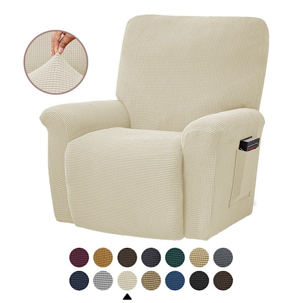 All-inclusive elastisk recliner soffaöverdrag enfärgad polarfleece soffa kudde överdrag för alla årstider Recliner överdrag