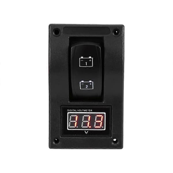 12V DC Marine Båds Voltmeter LED Dobbelt Batteri Testpanel Vippekontakt Til/Fra