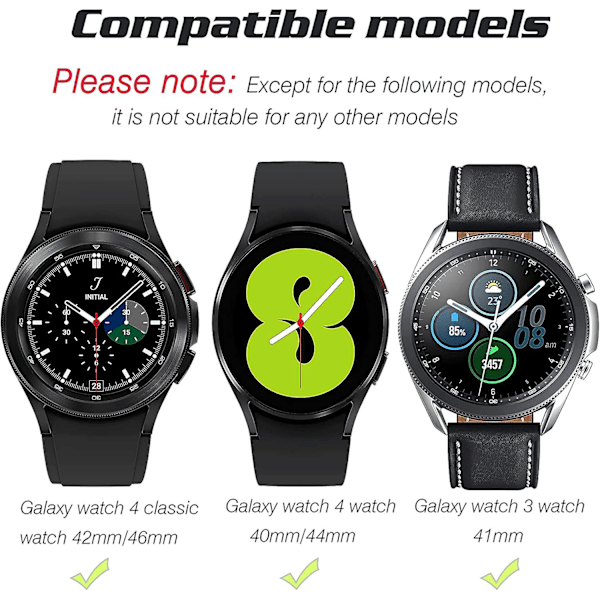 Kompatibel med Samsung Galaxy Watch 4 Band 40mm 44mm/ Galaxy Watch 4 Classic Bands 42mm 46mm/ Galaxy Watch 3 Band 41mm, Ingen Mellomrom Myk Silikon Sport Ad