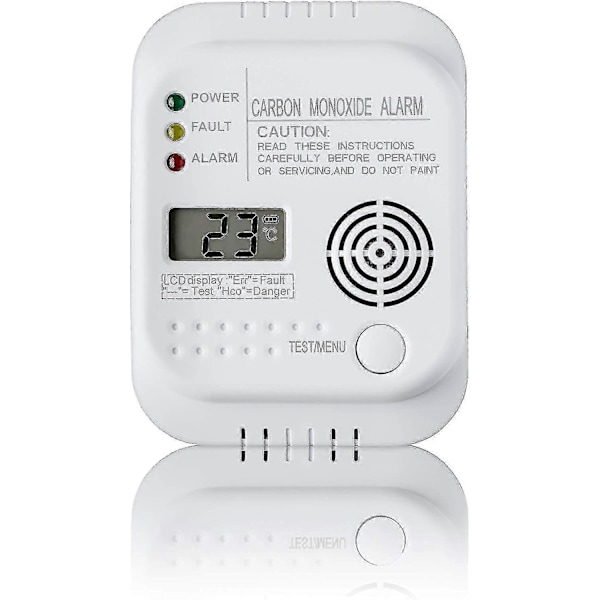 Koldioxiddetektor, Batteridriven, Gasdetektor med Display och Temperaturmätare
