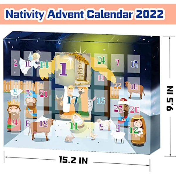 Julekalender med 24 Sæt af Julekrybber