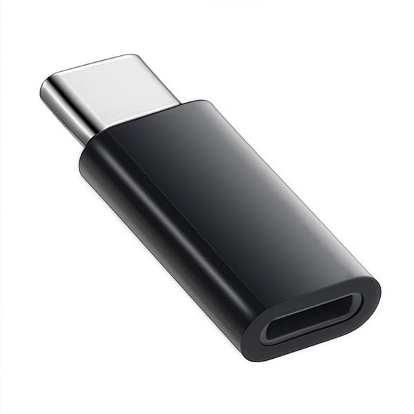 INF Lightning (hun) til USB-C (han) adapter, kompatibel med iPhone 15 Sort