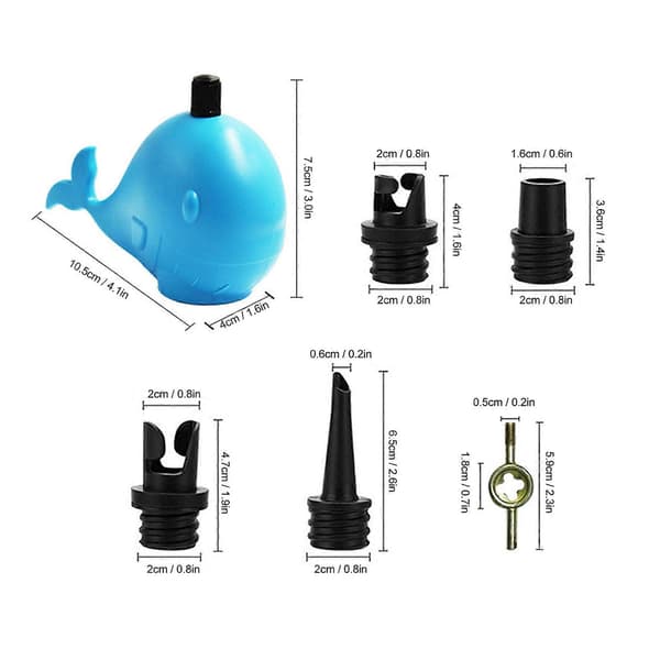 Paddleboard Pump Adapter Multifunktionel Ventiladapter med 3 Luftventil Dyser til Oppustelig Båd Oppustelig Seng