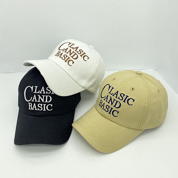 Kasket Kvinder Bogstav Broderi Mode Casual Blød Top Baseball Cap Mænd (Hvid)