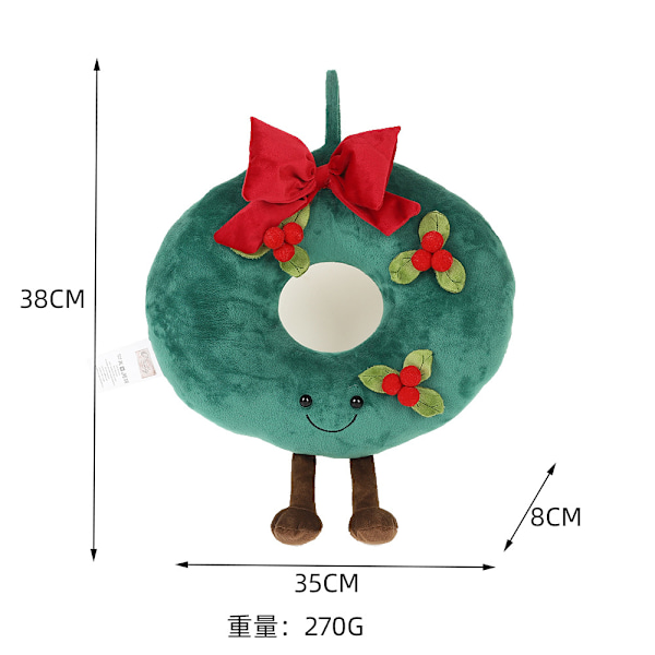 Julekrans kreativ tegneseriepute feriedekorasjon atmosfære rekvisitter julehåndverk plysj leketøy