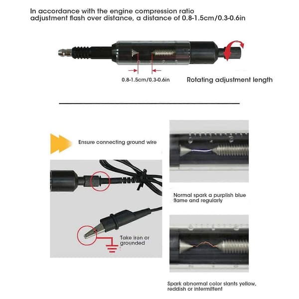 Universal Tennpluggtester Biltenningssystem Test Diagnostisk Verktøy Med Kabel Justerbar