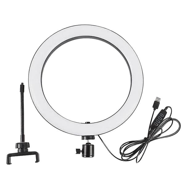 LED Ringlyssett 26cm 3200K-5600K LED Kamera Ringlys LED Selfie Ringlys for Live Stream