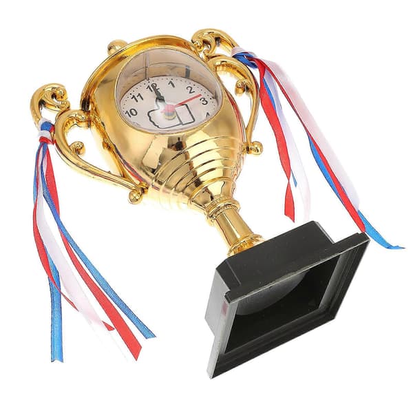 1 stk. Gradueringsgave Trofæformet Vækkeur Studerende Sengetidsur (Guld)