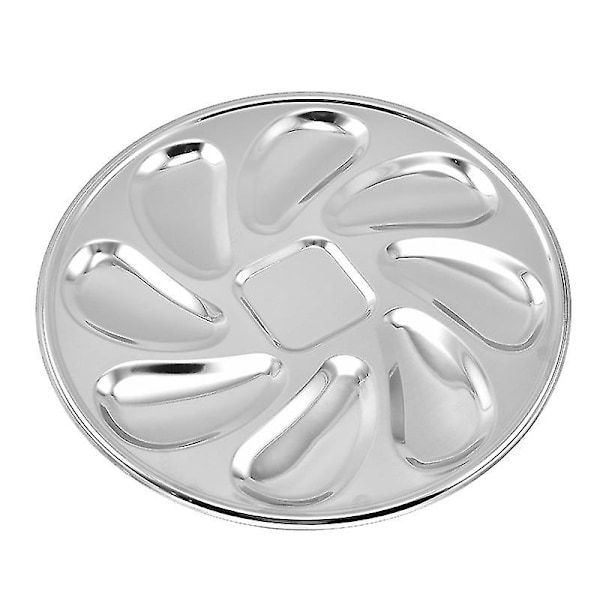 Jinyi Grillpan för ostron i rostfritt stål, ostronplatta, serveringsbricka för ostron, för hemmet, restaurang, grill (1 st, silver)