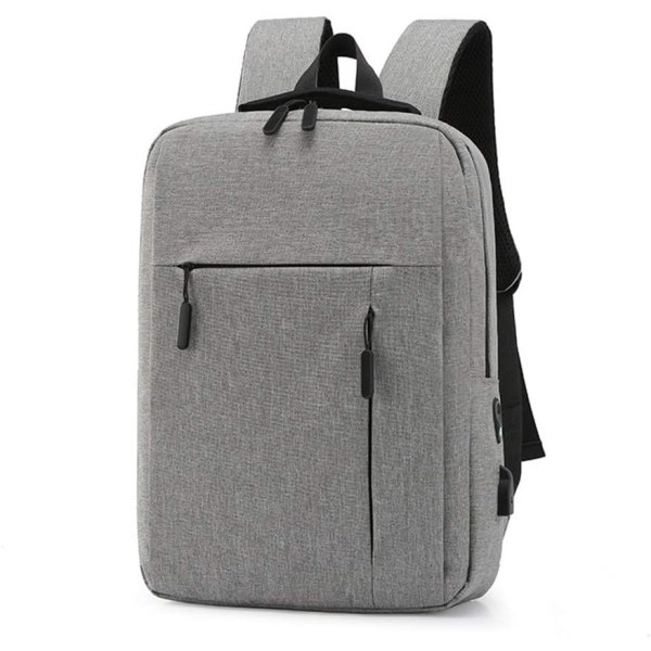 Backpack laptop bag with USB charging port, multi-functional travel business and durable backpack light gray