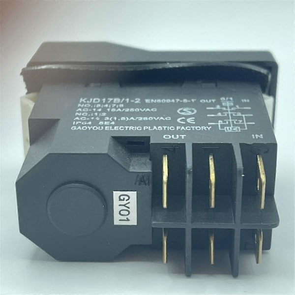 KJD17 6-pins elektromagnetisk startknappbryter 15A AC250V IP55 vanntett utstyr sikkerhetsbryter