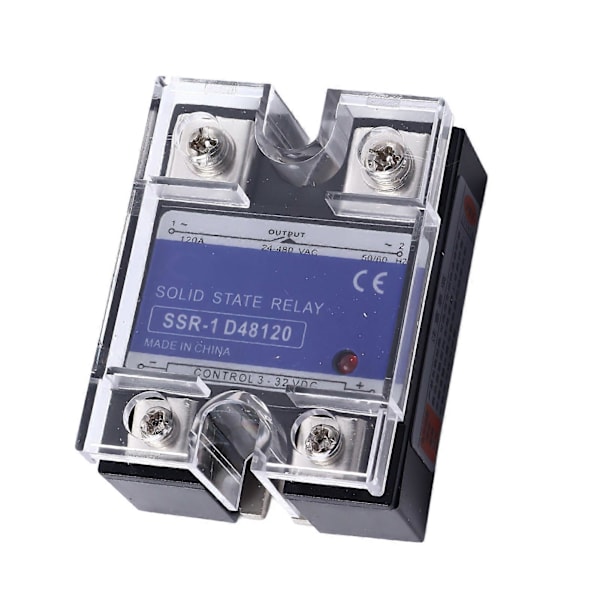 Solid State Relä Enfas DC till AC SSR med Plastskydd Ingång DC3?32V Utgång AC24~480V 120A