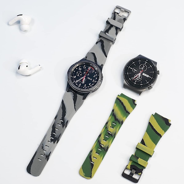 22mm Klokkearmbånd Kompatibelt med Samsung Galaxy Watch 3 45mm/Galaxy Watch 46mm Armbånd/Gear S3 Frontier/Classic, 22mm Mykt Silikon Smartklokkearmbånd Casual