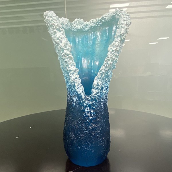 Vågbägare i resin, vågbägare dekoration, oceanblå heminredning