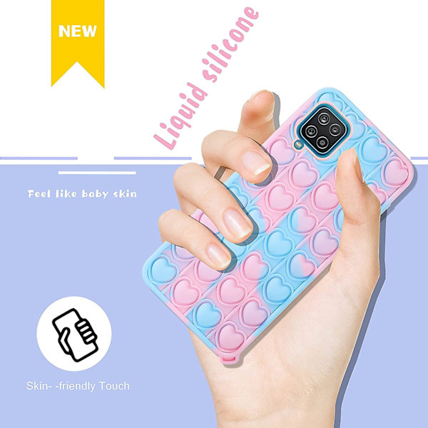 Trendikäs hauska Samsung Galaxy A12 5G -puhelimen kuori, silikoninen piirretty hauska söpö tyylikäs kawaii fidget ainutlaatuinen tyylikäs suunnittelija hauska suojakuori poikille tytöille naisille