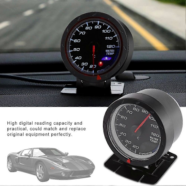 Universal Digital Blå LED Vandtemperatur Måler 20-120 Range Meter Til Auto Racing Bil