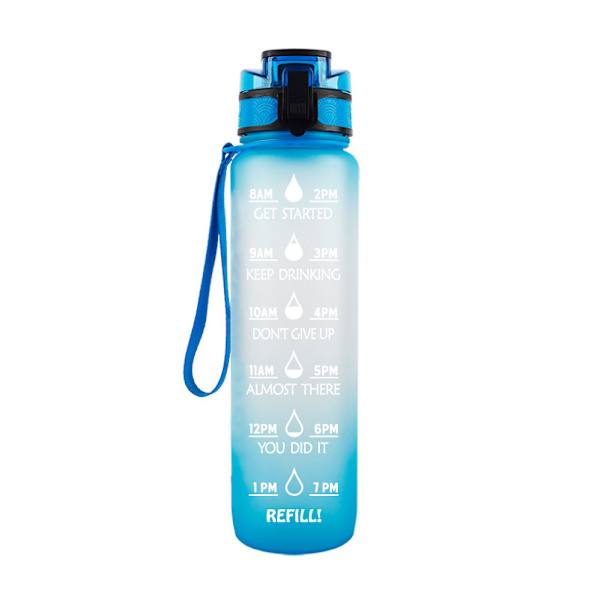 1000ML Tritan sports- og fitness-vandflaske i plastik med frostfinish og dobbelt håndtag, anti-læk, Drop the space cup