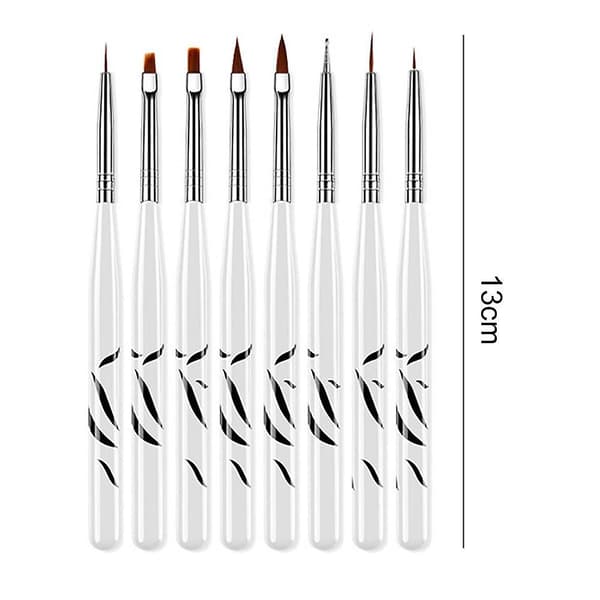 Zebra Neglekunst Pensler Sett Med 8 Make Up
