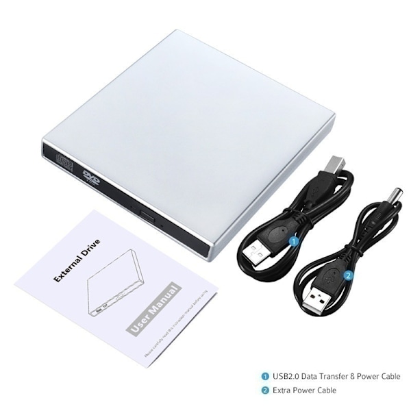 USB2.0 Universal Extern CD-RW Brännare Driver-fri DVD / CD-läsare Spelare