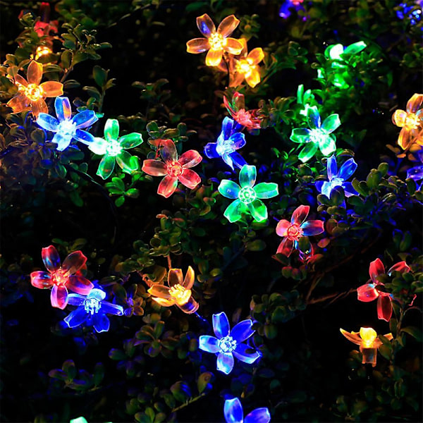 Solenergi 7m 50 Lampa Utomhus Vattentät 50 Led Fairy Lamp (Körsbärsblomfärg)