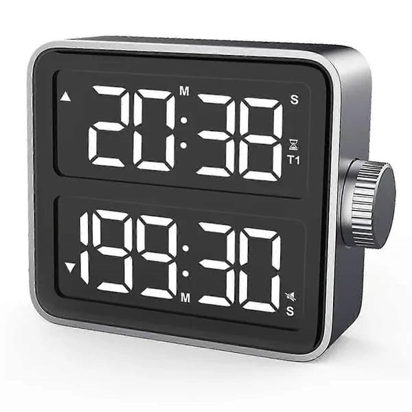 LED Digital Timer med Dubbla Kanaler Nedräkning Stoppur Kök Matlagning Timer Elektronisk Magnetisk Räkning