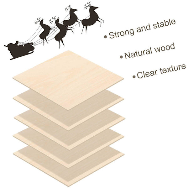 5 stycken Balsaträskivor Träplywood Hobbyträbräda för DIY-hantverk Trämodell (200 x 450 x 1,5 mm)