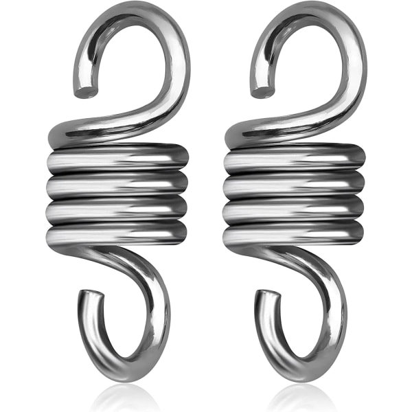 2-pack Hängmattefjädrar, Härdade Galvaniserade Stålfjädrar för Upphängning av Hängmattstolar och Verandagungor