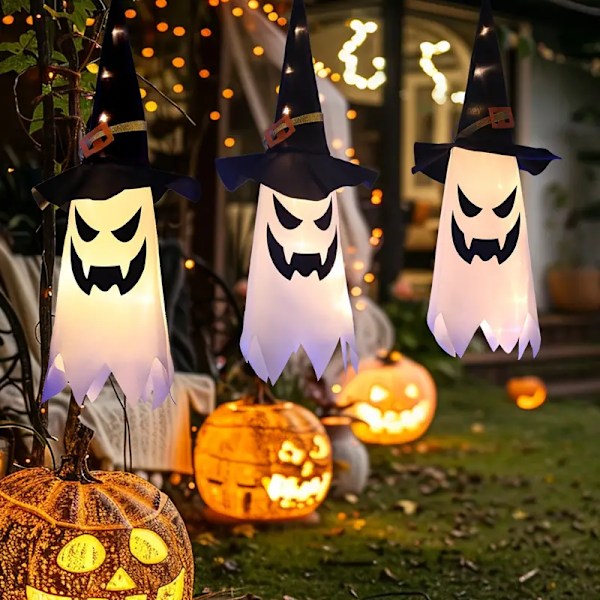 3 kpl, Pelottavat Halloween-valot, Ulkokoristeelliset riippuvalot, Halloween-juhlan valoköynnökset pihalle, puuhun ja puutarhaan