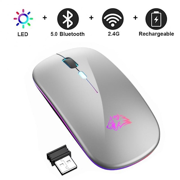 X15 Trådløs Mus RGB Genopladelig Bluetooth Mus Computer 2.4ghz Lydløs Mus LED Baggrundsbelyst Spilmus Til Bærbar PC