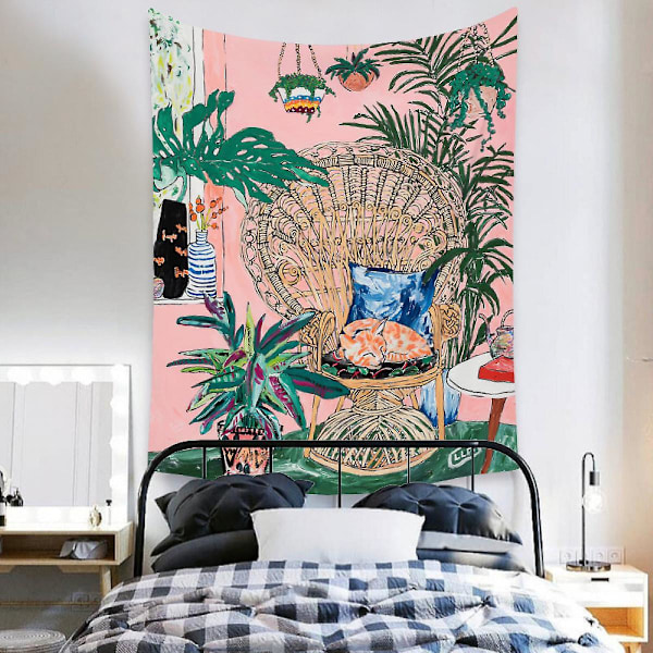 Wekity Botanisk Boho Hjemmevægtæppe Æstetisk Kunst Hjemmebaggrundstof Ornament Gave Mandala Vægtæppe Ornament (ZJ825-57, 29 X 38 Tommer)