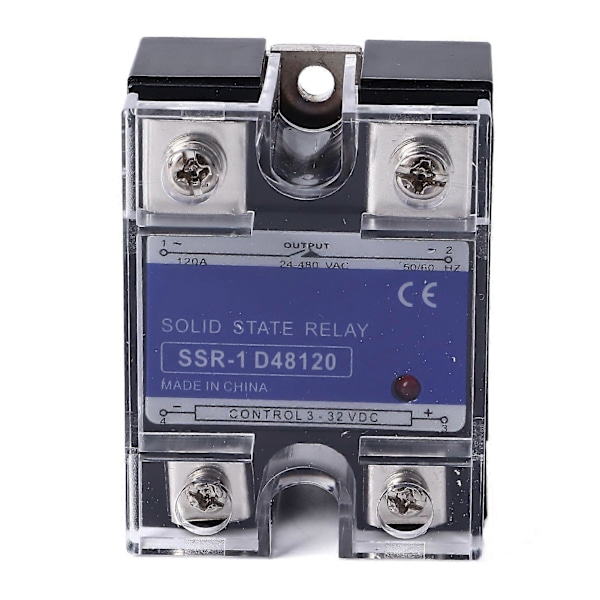 Solid State Relä Enfas DC till AC SSR med Plastskydd Ingång DC3?32V Utgång AC24~480V 120A