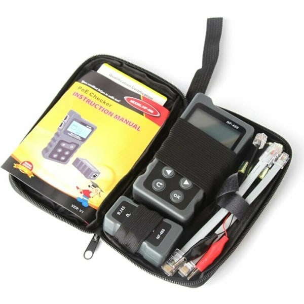 Kabeltester Netværkskabeltester RJ45 Patch Cord Tester LAN Netværkstester Linjetester Ethernet Kabeltester PoE Checker