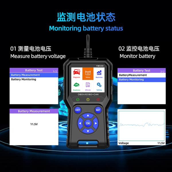 YM509 Automotive Diagnostic Tool, Automotive Fault Diagnosis Tool, Automotive Engine Testing, ELM327