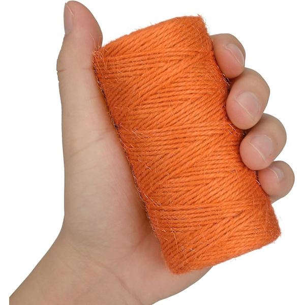 328 fot Naturligt Bomullsrep Bästa Konst & Hantverk Present Snöre Julsnöre Hållbart Packnings Snöre För Presentprydnader Färg: Orange