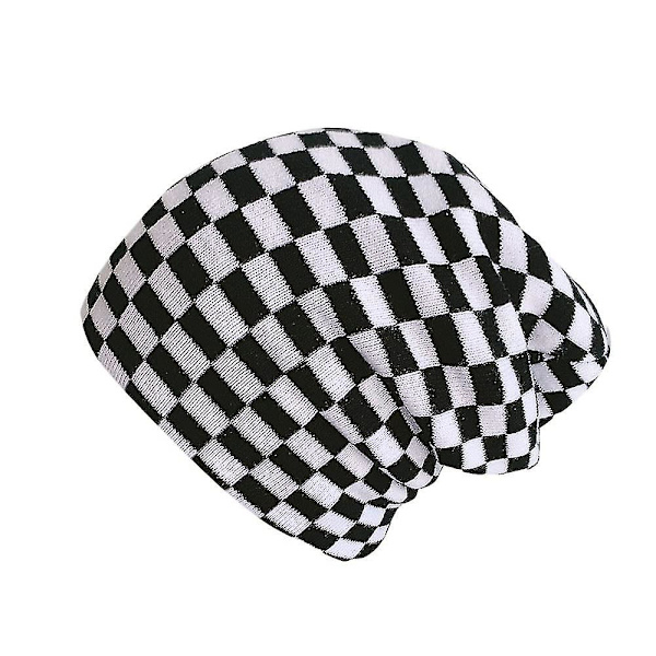 Vinterhatte til Kvinder og Mænd - Koeprint, Ternet Mønster, Beanie, Strikket, Blød, Varmt, Slouchy, Skiløberhat