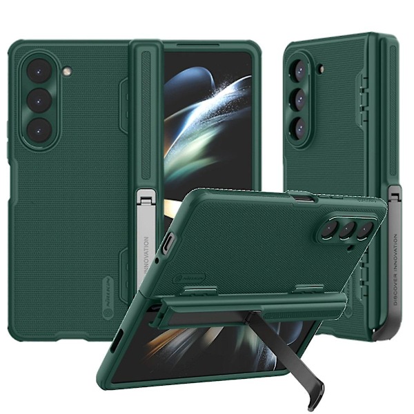 Z Fold 5-fodral, Smalt Hård PC Frostad Anti-fall Stötskyddande Skal för Samsung Galaxy Z Fold 5 med Inbyggt Stativ
